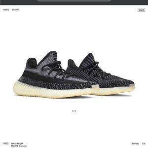 Yeezy Boost 350 V2 Carbon Sneakers size 10